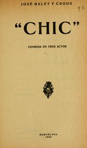 Cover of: "Chic"