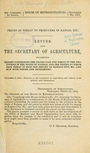 Cover of: Prices of wheat to producers in Kansas, etc. by United States. Bureau of Markets.