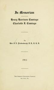 Cover of: In memoriam Henry Harrison Cumings