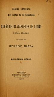 Cover of: Sueño de un atardecer de otoño by Gabriele D'Annunzio