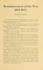 Cover of Reminiscences of the year of 1861-1865 by philip francis brown