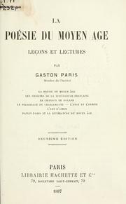 Cover of: La poésie du moyen âge by Gaston Paris