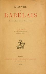 Cover of: oeuvre de Rabelais; sources, invention et composition.