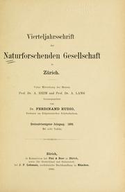 Cover of: Vierteljahrsschrift der Naturforschenden Gesellschaft in Zürich.