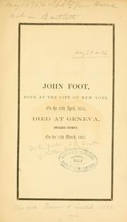 Cover of: Memorial of John Foot, late captain in Second regiment of Minnesota volunteers.