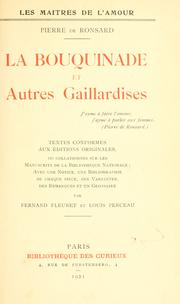 La bouquinade et autres gaillardises by Pierre de Ronsard