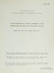 Cover of: On the estimation of location parameters in the multivariate one-sample problems by Madan Lal Puri