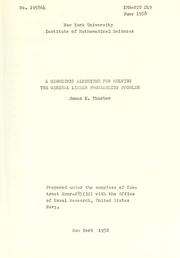 Cover of: A  geometric algorithm for solving the general linear programming problem. by James Thurber