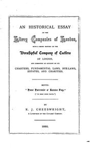 Cover of: historical essay on the livery companies of London | R. J. Cheeswright