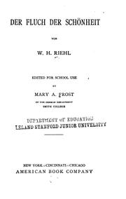 Cover of: Der fluch der schönheit by Wilhelm Heinrich Riehl