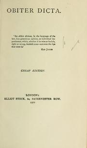 Cover of: Obiter dicta by Augustine Birrell