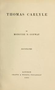 Cover of: Thomas Carlyle. by Moncure Daniel Conway