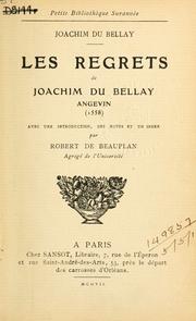 Cover of: Les regrets, avec une introd., des notes et un index