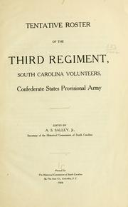 Cover of: Tentative roster of the Third regiment, South Carolina volunteers, Confederate States provisional army.