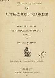 Das altfranzösische Rolandslied by Edmund Stengel