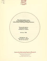 Cover of: The information lens, an intelligent system for information sharing in organizations by Thomas W. Malone