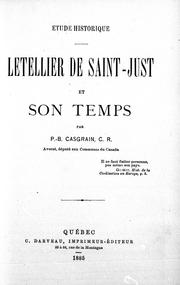 Cover of: Letellier de Saint-Just et son temps