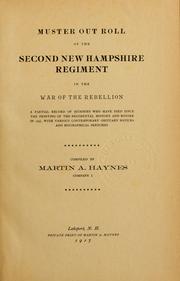 Cover of: Muster out roll of the second New Hampshire regiment in the war of rebellion by Haynes, Martin A.