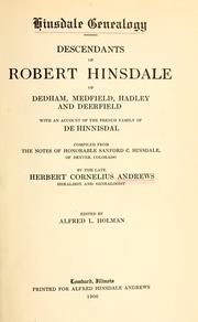 Cover of: Hinsdale genealogy by Herbert Cornelius Andrews