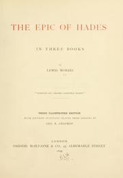 Cover of: The epic of Hades by Sir Lewis Morris