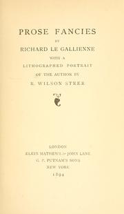 Cover of: Prose fancies. by Richard Le Gallienne