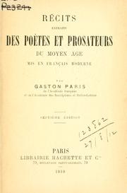 Cover of: Récits extraits des poetes et prosateurs du moyen âge.