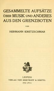 Cover of: Gesammelte Aufsätze über Musik und Anderes