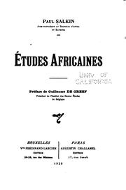 Cover of: Études africaines