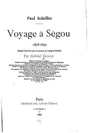 Cover of: Voyage à Ségou, 1878-1879 by Paul Soleillet