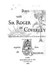 Cover of: Days with Sir Roger de Coverly