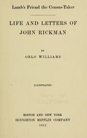 Cover of: Lamb's friend the census-taker: life and letters of John Rickman.