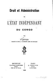 Cover of: Droit et administration de l'État indépendant du Congo