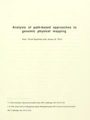 Cover of: Analysis of path-based approaches to genomic physical mapping | Alan Rimm-Kaufman