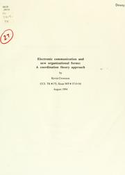 Cover of Electronic communication and new organizational forms