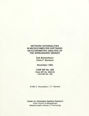 Cover of: Network externalities in microcomputer software: an econometric analysis of the spreadsheet market