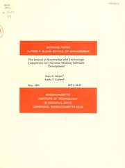Cover of: The impact of knowledge and technology complexity on decision making software develpment [sic] | Marc H. Meyer