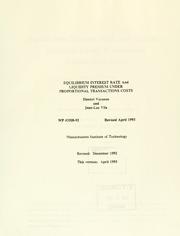 Cover of: Equilibrium interest rate and liquidity premium under proportional transactions costs