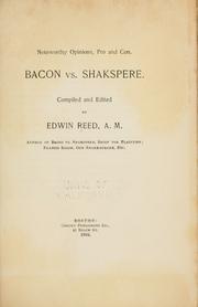 Cover of: Noteworthy opinions: pro and con. Bacon vs. Shakspere.