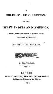 A soldier's recollections of the West Indies and America by St. Clair, Thomas Staunton.