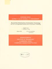 Cover of: Beyond the globalization of information technology: the life of an organization and the role of information technology
