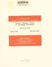 Cover of National champion strategy in technology development