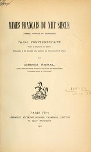 Cover of: Mimes français du 13e siècle: textes, notices et glossaire.