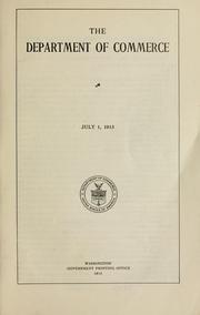 Cover of: The Department of Commerce. by United States. Dept. of Commerce.