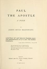 Cover of: Paul, the apostle: a poem