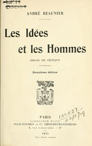 Cover of: Les idées et les hommes.