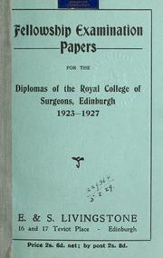 Cover of: Fellowship examination papers for diplomas.