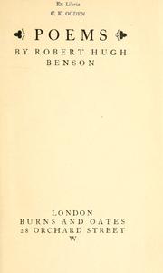 Cover of: Poems. by Robert Hugh Benson