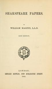 Cover of: Shakespeare papers.