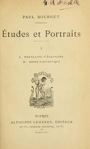 Études et portraits by Paul Bourget