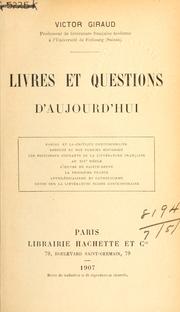 Cover of: Livres et questions d'aujourd'hui.